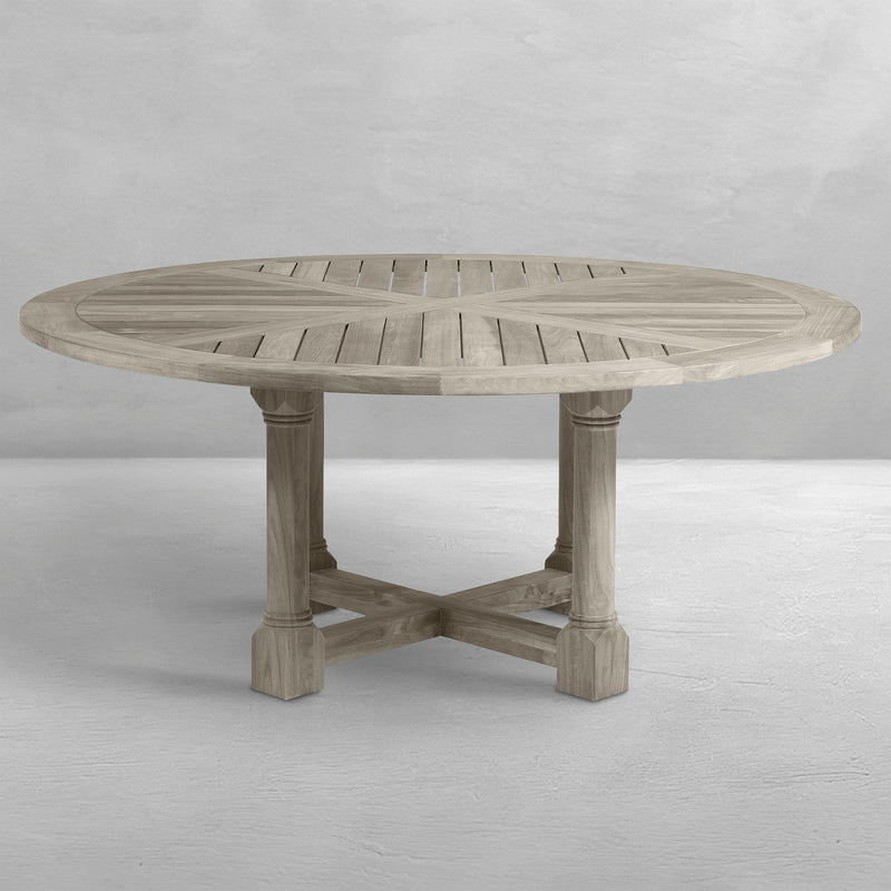 Lakeshore Teak Round Outdoor Pedestal Dining Table