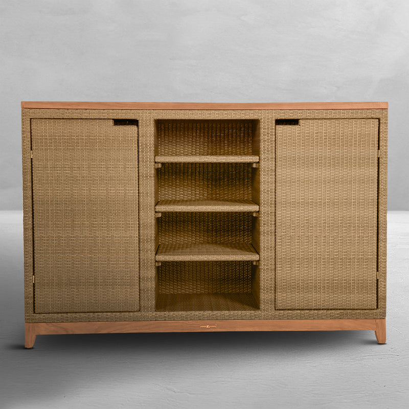 N-Dura Resin Wicker Outdoor Buffet Storage Table