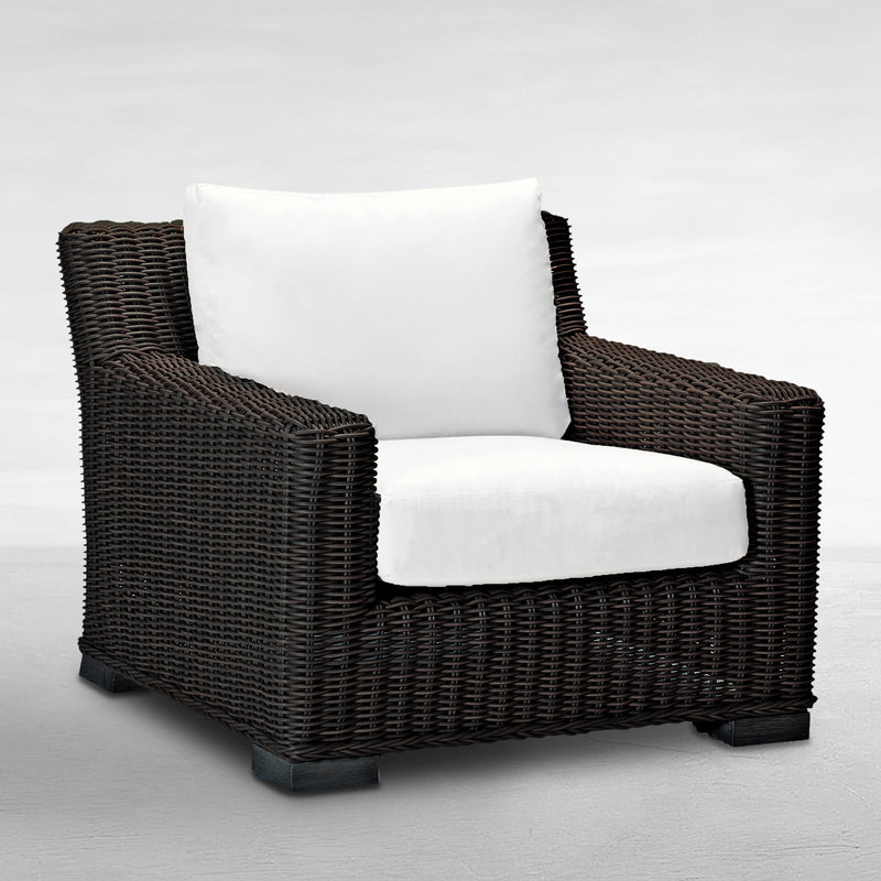 Rustic Woven Resin Wicker Outdoor Lounge Chair