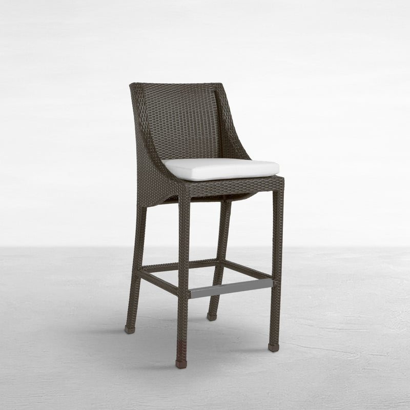 Athena Woven Resin Wicker Outdoor Bar Stool
