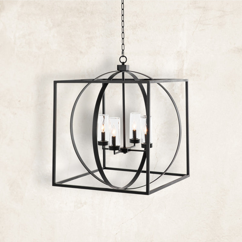 Cullen Stainless Steel 29.5" Square Chandelier