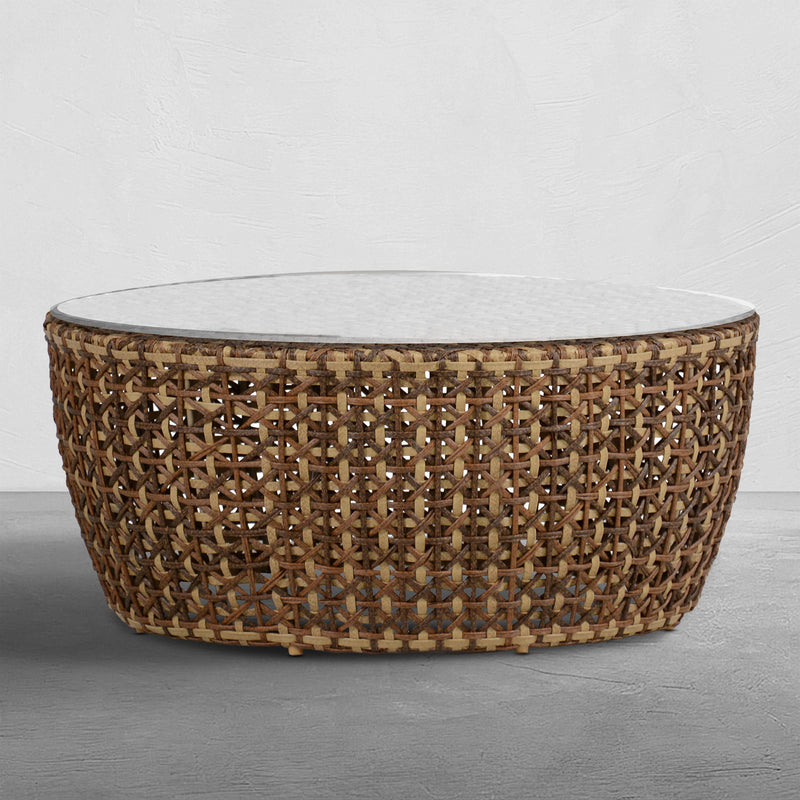 Largo Wicker Round Outdoor Pedestal Coffee Table