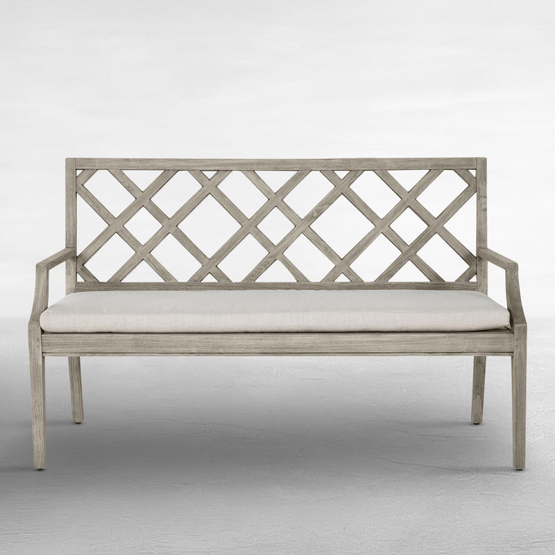 Haley Teak Outdoor Latticework Bench