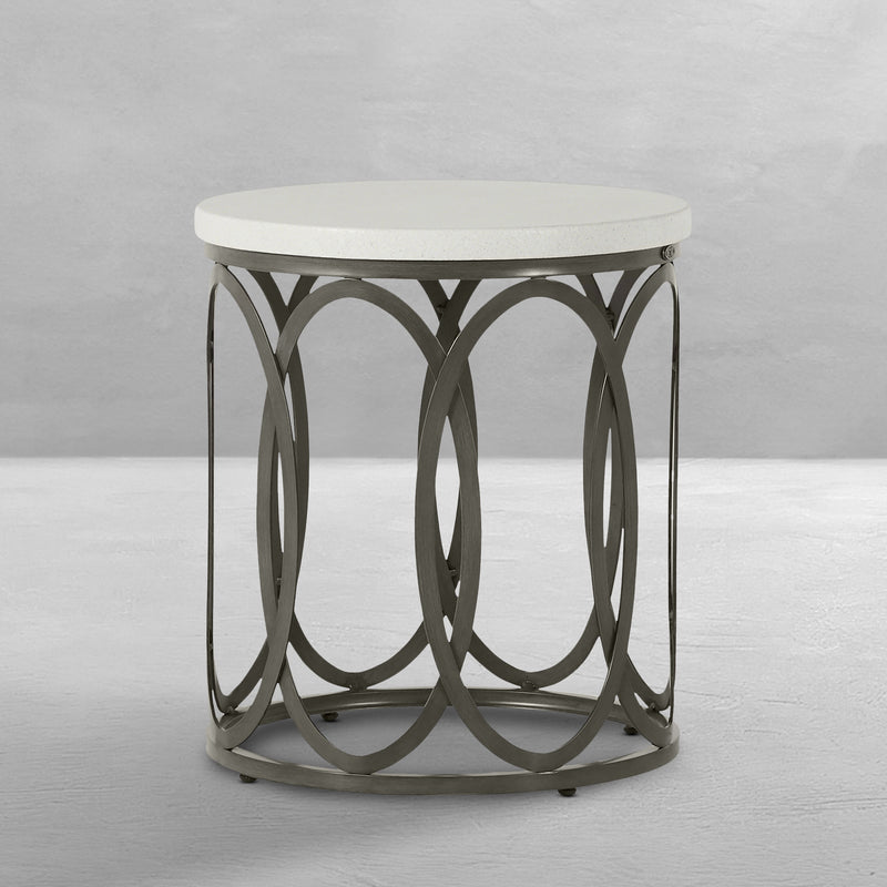 Ella Aluminum 20" Round Outdoor End Table