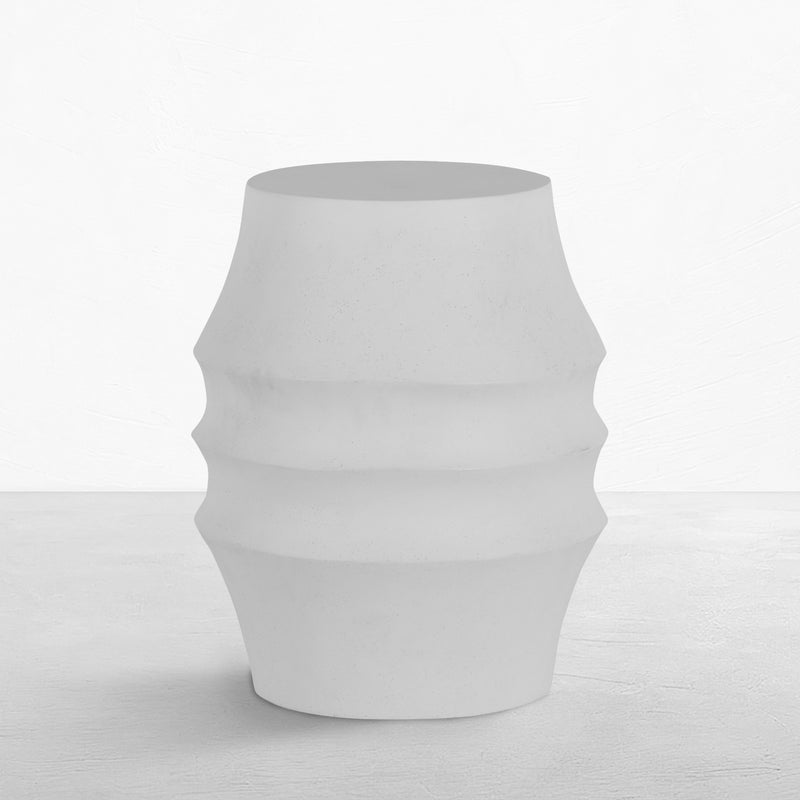 Erget Cast Stone 15" Round Outdoor Pedestal Stool