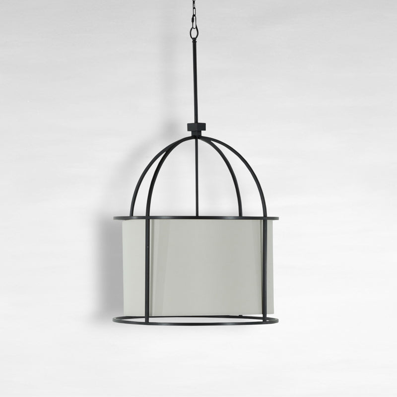 Marlon Stainless Steel 24.75" Drum Chandelier