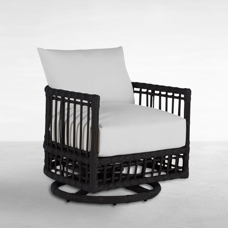 Newport Wicker Woven Outdoor Barrel Swivel Chair