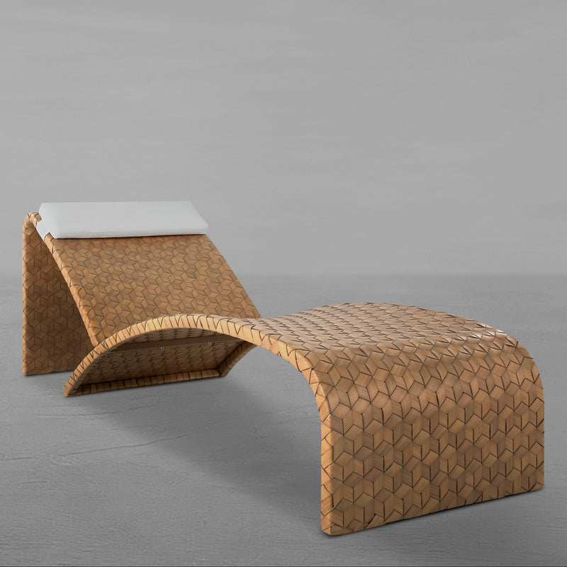 Venice Wicker Outdoor Armless Chaise Lounge