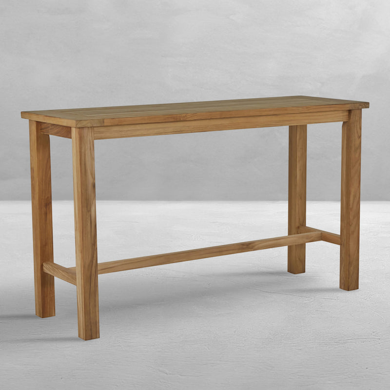 Croquet Teak 71" x 24" Rectangle Outdoor Bar Table
