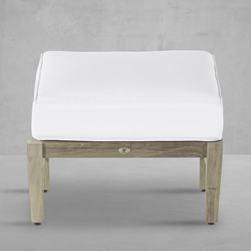 Croquet Teak Outdoor Woven Ottoman