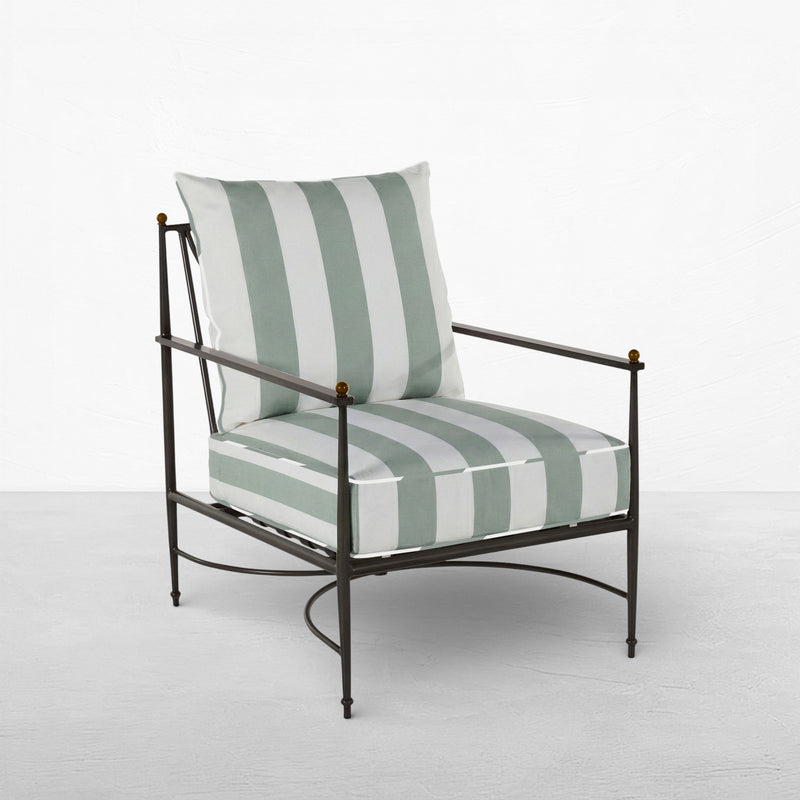 QS Roma Lounge Chair, Slt Gray-Cabana Stripe Mist