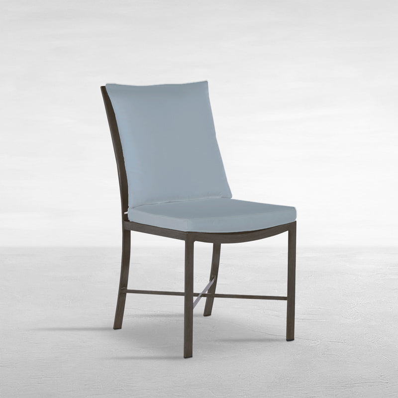 QS Monaco Side Chair, Slate Gray-Linen Chambray