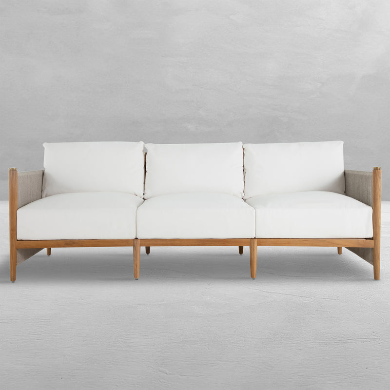 Pacifica Teak Rope Brass Outdoor Sofa