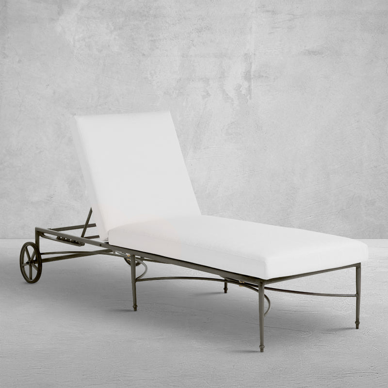 Roma Aluminum Outdoor Armless Chaise Lounge