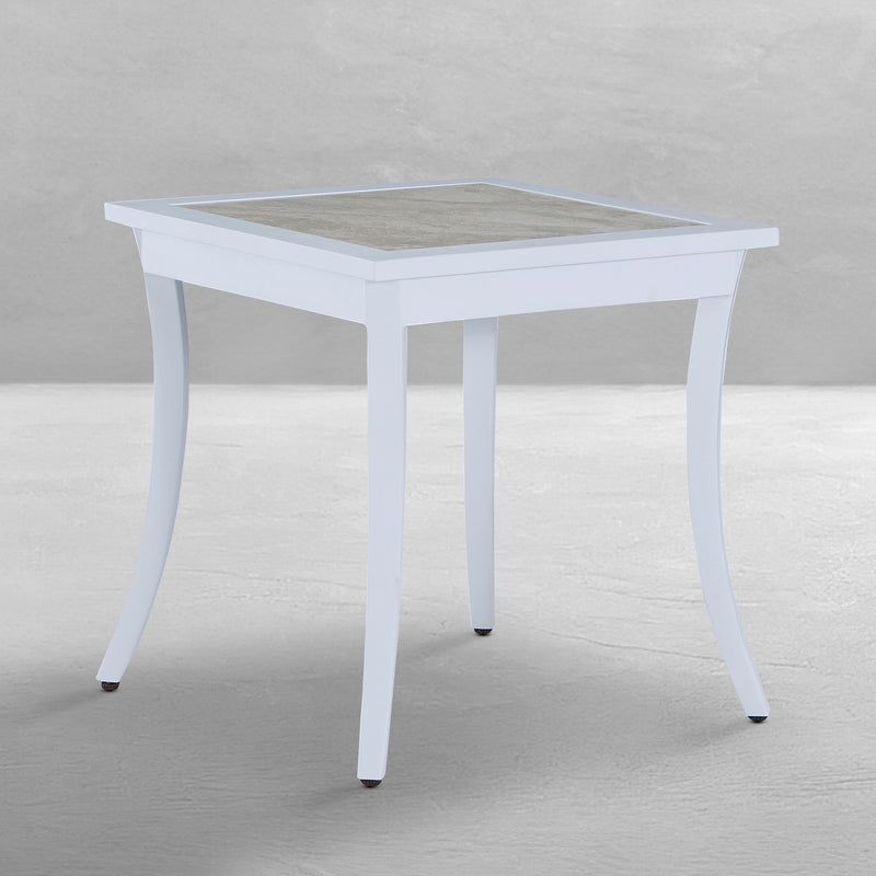 Bermuda Aluminum with Porcelain Top End Table