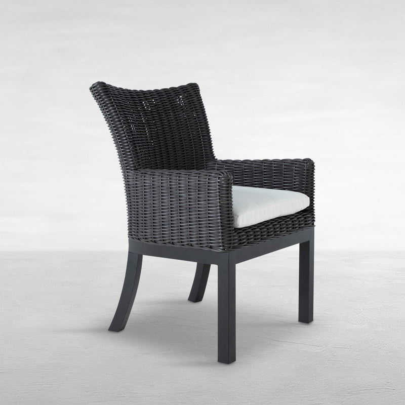 Montecito Woven Wicker Outdoor Dining Arm Chair