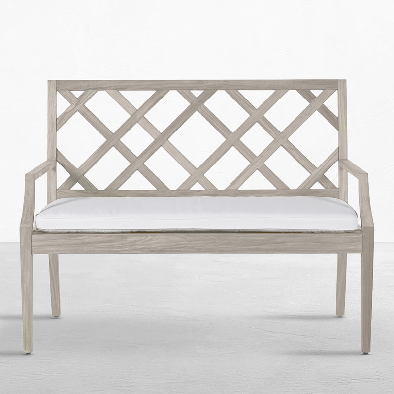 Haley Teak Outdoor Latticework Bench