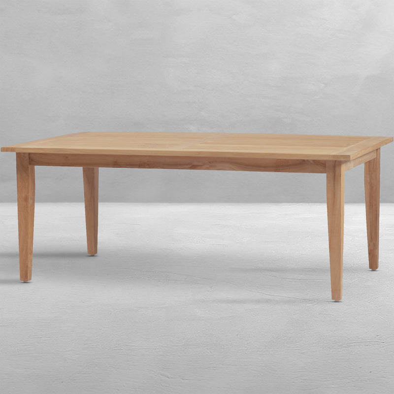 QS Croquet Teak Rectangular Farm Table, Nat Teak