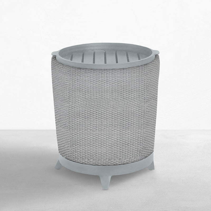 Halo Wicker 22" Round Outdoor Pedestal End Table