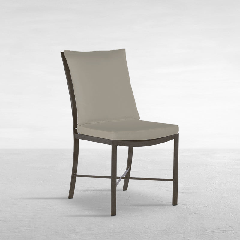 QS Monaco Side Chair, Slate Gray-Linen Dove