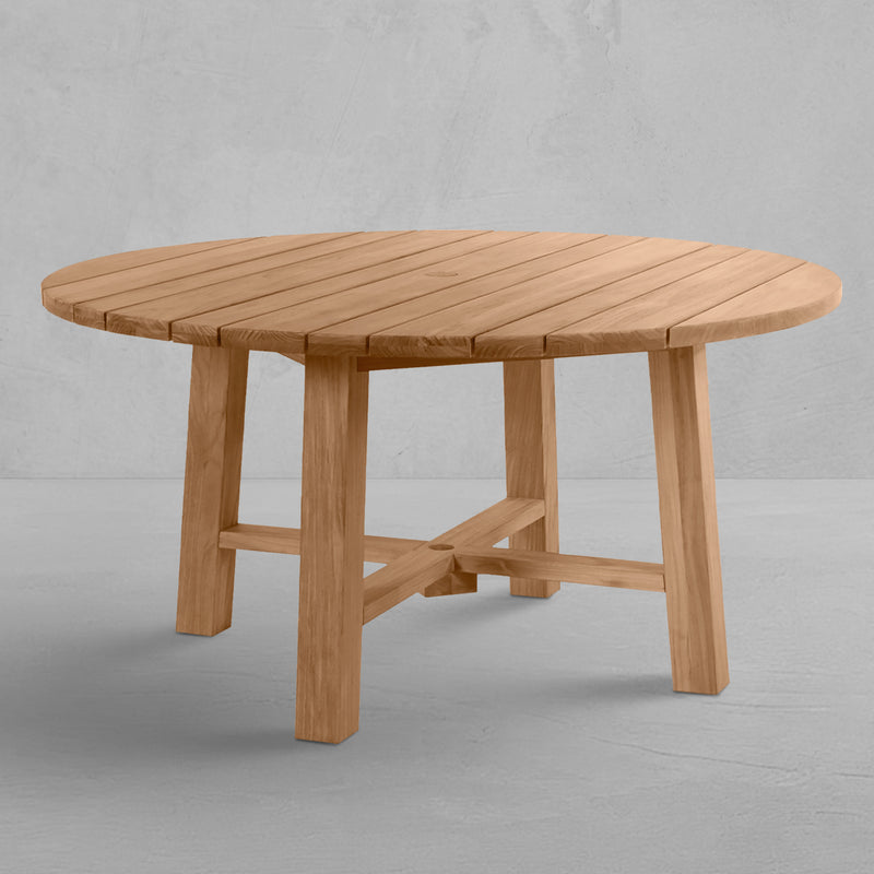 Paige Teak 60" Round Outdoor Dining Table