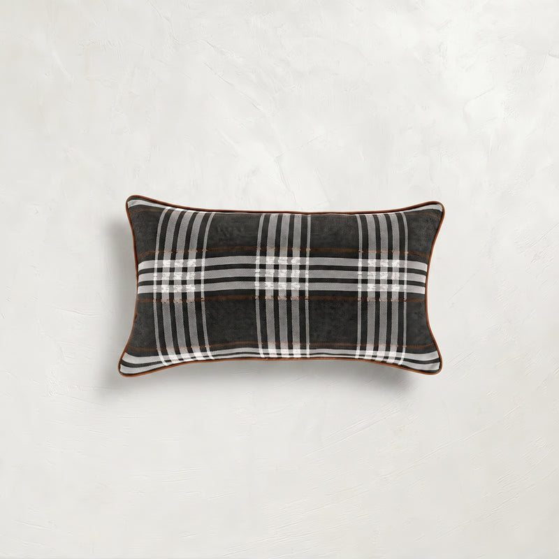 Pacific Plaid Forest Outdoor Throw Pillow