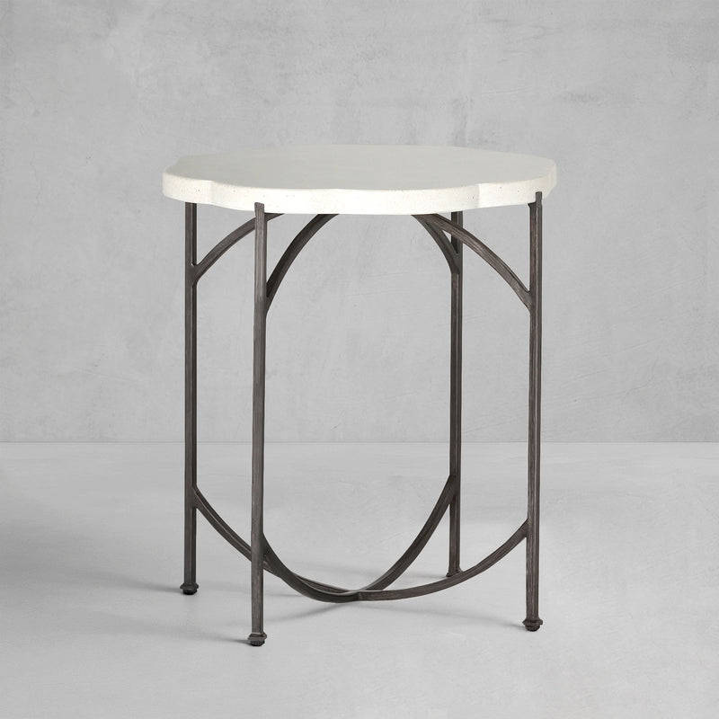 Gillian Wrought Iron 20" Unique Outdoor End Table
