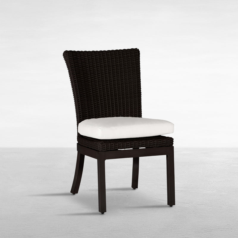 Rustic Woven Resin Wicker Outdoor Side Chair