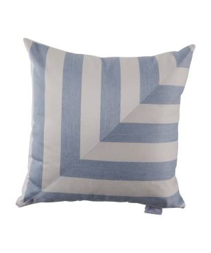 Halo L Stripe Chambray Indoor/Outdoor Pillow Light Blue