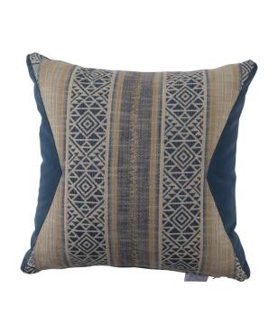 Aztec Chambray Indoor/Outdoor Pillow Light Blue