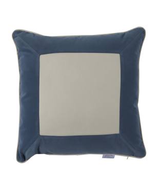 Lux Leather Chambray Indoor/Outdoor Pillow Light Blue