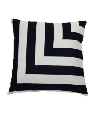 Halo L-Stripe Indoor/Outdoor Pillow Black