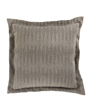 Herringbone Fossil Indoor/Outdoor Pillow Grey