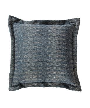 Herringbone Denim Indoor/Outdoor Pillow Navy
