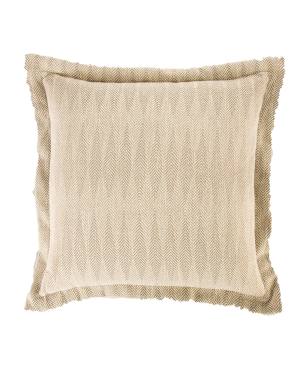Herringbone Sand Indoor/Outdoor Pillow White